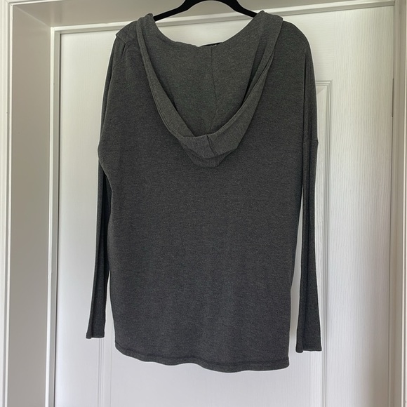 Athleta Purana Wrap Sweatshirt Women’s XS Oversized Charcoal Grey Heather Hoodie - Picture 10 of 14